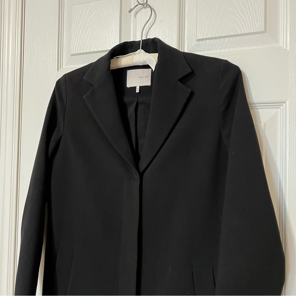 OAK + FORT Black Long Formal Relaxed Blazer Jacket - Sz XS - Picture 5 of 13